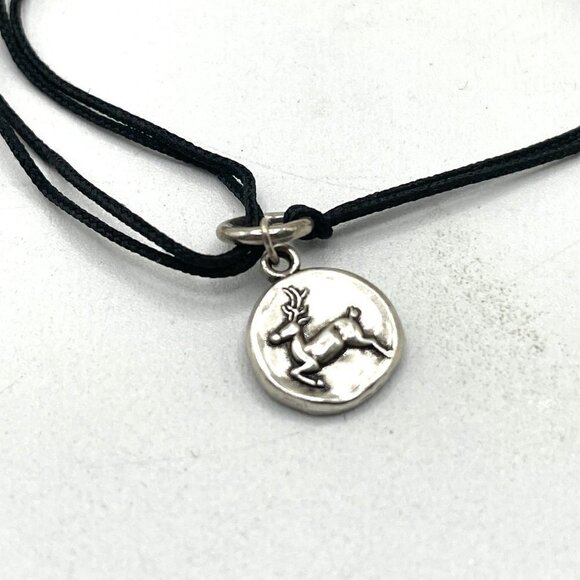 Alex and Ani 2016 Reindeer Kindred Black Pull Cord Bracelet Rafaelian Silver - Picture 2 of 3